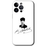 MRCİLETİSİMmrc-135748 Kemal Atatürk İmza Kılıf HD Desen Baskılı Arka Kapak iPhone 14 Pro Max ile uyumlu