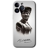 MRCİLETİSİMmrc-135755 Mustafa Kemal Atatürk Kılıf HD Desen Baskılı Arka Kapak iPhone 14 Pro Max ile uyumlu