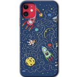 MRCİLETİSİMmrc-137947 Kedi Galaksi Kılıf HD Desen Baskılı Arka Kapak iPhone 11 ile uyumlu