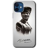 MRCİLETİSİMmrc-138505 Mustafa Kemal Atatürk Kılıf HD Desen Baskılı Arka Kapak + Temperli Cam iPhone 12 Mini ile uyumlu