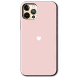 MRCİLETİSİMmrc-139434 Sade Kalp Kılıf HD Desen Baskılı Arka Kapak + Temperli Cam iPhone 12 Pro ile uyumlu