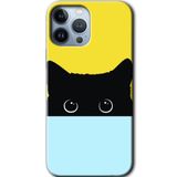 MRCİLETİSİMmrc-143278 Kara Kedi Kılıf HD Desen Baskılı Arka Kapak iPhone 13 Pro ile uyumlu