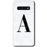 MRCİLETİSİMmrc-1439 Beyaz Mermer Desenli A Harfi Kılıf HD Desen Baskılı Arka Kapak Samsung Galaxy S10 ile uyumlu