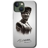 MRCİLETİSİMmrc-144555 Mustafa Kemal Atatürk Kılıf HD Desen Baskılı Arka Kapak iPhone 13 ile uyumlu