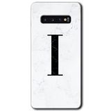 MRCİLETİSİMmrc-1449 Beyaz Mermer Desenli I Harfi Kılıf HD Desen Baskılı Arka Kapak Samsung Galaxy S10 ile uyumlu
