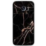 MRCİLETİSİMmrc-14586 Siyah Gold Mermer Kılıf HD Desen Baskılı Arka Kapak Samsung Galaxy S7 Edge ile uyumlu