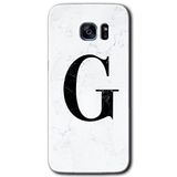MRCİLETİSİMmrc-14646 Beyaz Mermer Desenli G Harfi Kılıf HD Desen Baskılı Arka Kapak Samsung Galaxy S7 Edge ile uyumlu