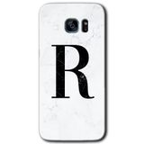 MRCİLETİSİMmrc-14659 Beyaz Mermer Desenli R Harfi Kılıf HD Desen Baskılı Arka Kapak Samsung Galaxy S7 Edge ile uyumlu