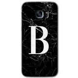 MRCİLETİSİMmrc-14680 Siyah Mermer Desenli B Harfi Kılıf HD Desen Baskılı Arka Kapak Samsung Galaxy S7 Edge ile uyumlu