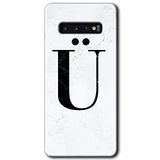 MRCİLETİSİMmrc-1476 Beyaz Mermer Desenli Ü Harfi Kılıf HD Desen Baskılı Arka Kapak Samsung Galaxy S10 ile uyumlu