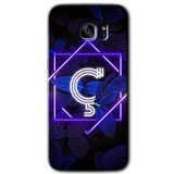 MRCİLETİSİMmrc-14769 Dark Neon Yaprak Ç Harfi Kılıf HD Desen Baskılı Arka Kapak Samsung Galaxy S7 Edge ile uyumlu