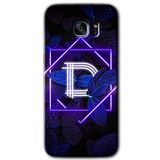 MRCİLETİSİMmrc-14770 Dark Neon Yaprak D Harfi Kılıf HD Desen Baskılı Arka Kapak Samsung Galaxy S7 Edge ile uyumlu