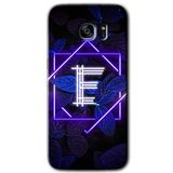 MRCİLETİSİMmrc-14771 Dark Neon Yaprak E Harfi Kılıf HD Desen Baskılı Arka Kapak Samsung Galaxy S7 Edge ile uyumlu