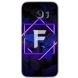 MRCİLETİSİMmrc-14772 Dark Neon Yaprak F Harfi Kılıf HD Desen Baskılı Arka Kapak Samsung Galaxy S7 Edge ile uyumlu