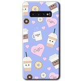 MRCİLETİSİMmrc-1536 Coffee Cake Kılıf HD Desen Baskılı Arka Kapak Samsung Galaxy S10 ile uyumlu