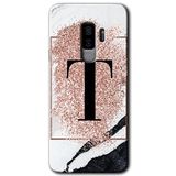 MRCİLETİSİMmrc-15732 Pembe Mermer Desenli T Harfi Kılıf HD Desen Baskılı Arka Kapak Samsung Galaxy S9 Plus ile uyumlu