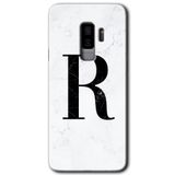 MRCİLETİSİMmrc-15759 Beyaz Mermer Desenli R Harfi Kılıf HD Desen Baskılı Arka Kapak Samsung Galaxy S9 Plus ile uyumlu