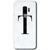 MRCİLETİSİMmrc-15762 Beyaz Mermer Desenli T Harfi Kılıf HD Desen Baskılı Arka Kapak Samsung Galaxy S9 Plus ile uyumlu