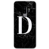 MRCİLETİSİMmrc-15784 Siyah Mermer Desenli D Harfi Kılıf HD Desen Baskılı Arka Kapak Samsung Galaxy S9 Plus ile uyumlu
