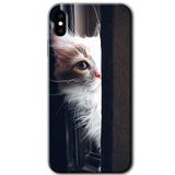 MRCİLETİSİMmrc-158918 Kedi Bakışı Kılıf HD Desen Baskılı Arka Kapak iPhone X ile uyumlu