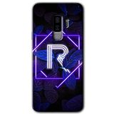 MRCİLETİSİMmrc-15898 Dark Neon Yaprak R Harfi Kılıf HD Desen Baskılı Arka Kapak Samsung Galaxy S9 Plus ile uyumlu