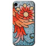 MRCİLETİSİMmrc-159182 Mozaik Çiçek Kılıf HD Desen Baskılı Arka Kapak + Temperli Cam iPhone XR ile uyumlu