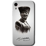 MRCİLETİSİMmrc-159405 Mustafa Kemal Atatürk Kılıf HD Desen Baskılı Arka Kapak + Temperli Cam iPhone XR ile uyumlu
