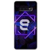MRCİLETİSİMmrc-1599 Dark Neon Yaprak S Harfi Kılıf HD Desen Baskılı Arka Kapak Samsung Galaxy S10 ile uyumlu