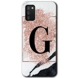 MRCİLETİSİMmrc-163666 Pembe Mermer Desenli G Harfi Kılıf Kapak Hayalet Ekran Yandan Gözükmez Samsung Galaxy A02s ile uyumlu