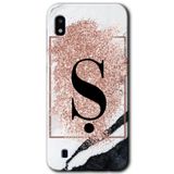 MRCİLETİSİMmrc-164231 Pembe Mermer Desenli Ş Harfi Kılıf Kapak Hayalet Ekran Yandan Gözükmez Samsung Galaxy A10 ile uyumlu