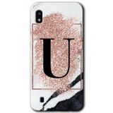 MRCİLETİSİMmrc-164234 Pembe Mermer Desenli U Harfi Kılıf Kapak Hayalet Ekran Yandan Gözükmez Samsung Galaxy A10 ile uyumlu