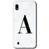 MRCİLETİSİMmrc-164240 Beyaz Mermer Desenli A Harfi Kılıf Kapak Hayalet Ekran Yandan Gözükmez Samsung Galaxy A10 ile uyumlu