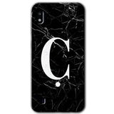 MRCİLETİSİMmrc-164284 Siyah Mermer Desenli Ç Harfi Kılıf Kapak Hayalet Ekran Yandan Gözükmez Samsung Galaxy A10 ile uyumlu