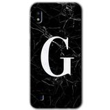 MRCİLETİSİMmrc-164289 Siyah Mermer Desenli G Harfi Kılıf Kapak Hayalet Ekran Yandan Gözükmez Samsung Galaxy A10 ile uyumlu