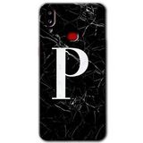 MRCİLETİSİMmrc-164851 Siyah Mermer Desenli P Harfi Kılıf Kapak Hayalet Ekran Yandan Gözükmez Samsung Galaxy A10s ile uyumlu