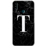 MRCİLETİSİMmrc-167055 Siyah Mermer Desenli T Harfi Kılıf Kapak Hayalet Ekran Yandan Gözükmez Samsung Galaxy A20s ile uyumlu