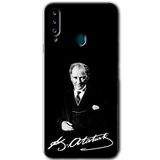 MRCİLETİSİMmrc-167069 Atatürk İmza Kılıf Kapak Hayalet Ekran Yandan Gözükmez Samsung Galaxy A20s ile uyumlu