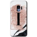 MRCİLETİSİMmrc-16818 Pembe Mermer Desenli I Harfi Kılıf HD Desen Baskılı Arka Kapak Samsung Galaxy S9 ile uyumlu