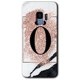 MRCİLETİSİMmrc-16826 Pembe Mermer Desenli Ö Harfi Kılıf HD Desen Baskılı Arka Kapak Samsung Galaxy S9 ile uyumlu