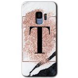 MRCİLETİSİMmrc-16832 Pembe Mermer Desenli T Harfi Kılıf HD Desen Baskılı Arka Kapak Samsung Galaxy S9 ile uyumlu