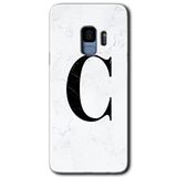 MRCİLETİSİMmrc-16840 Beyaz Mermer Desenli C Harfi Kılıf HD Desen Baskılı Arka Kapak Samsung Galaxy S9 ile uyumlu
