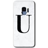 MRCİLETİSİMmrc-16876 Beyaz Mermer Desenli Ü Harfi Kılıf HD Desen Baskılı Arka Kapak Samsung Galaxy S9 ile uyumlu