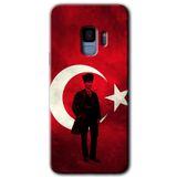 MRCİLETİSİMmrc-16917 Atatürk Bayrak Kılıf HD Desen Baskılı Arka Kapak Samsung Galaxy S9 ile uyumlu