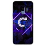 MRCİLETİSİMmrc-16968 Dark Neon Yaprak C Harfi Kılıf HD Desen Baskılı Arka Kapak Samsung Galaxy S9 ile uyumlu