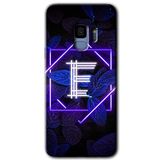 MRCİLETİSİMmrc-16971 Dark Neon Yaprak E Harfi Kılıf HD Desen Baskılı Arka Kapak Samsung Galaxy S9 ile uyumlu