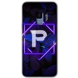 MRCİLETİSİMmrc-16997 Dark Neon Yaprak P Harfi Kılıf HD Desen Baskılı Arka Kapak Samsung Galaxy S9 ile uyumlu