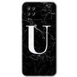 MRCİLETİSİMmrc-176406 Siyah Mermer Desenli U Harfi Kılıf Kapak Hayalet Ekran Yandan Gözükmez Samsung Galaxy M12 ile uyumlu
