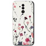 MRCİLETİSİMmrc-183637 Mat Çiçek Kılıf Kapak Hayalet Ekran Yandan Gözükmez Huawei Mate 20 Lite ile uyumlu