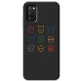 MRCİLETİSİMmrc-18389 Avengers Minimalism Kılıf Baskılı Kapak Tam Ekran Koruyucu Samsung Galaxy A02s ile uyumlu