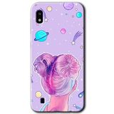 MRCİLETİSİMmrc-18807 Uzaylı Kız Kılıf Baskılı Kapak Tam Ekran Koruyucu Samsung Galaxy A10 ile uyumlu